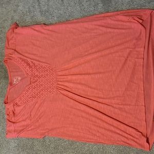 Pink Cotton Blouse with Lace Detail
